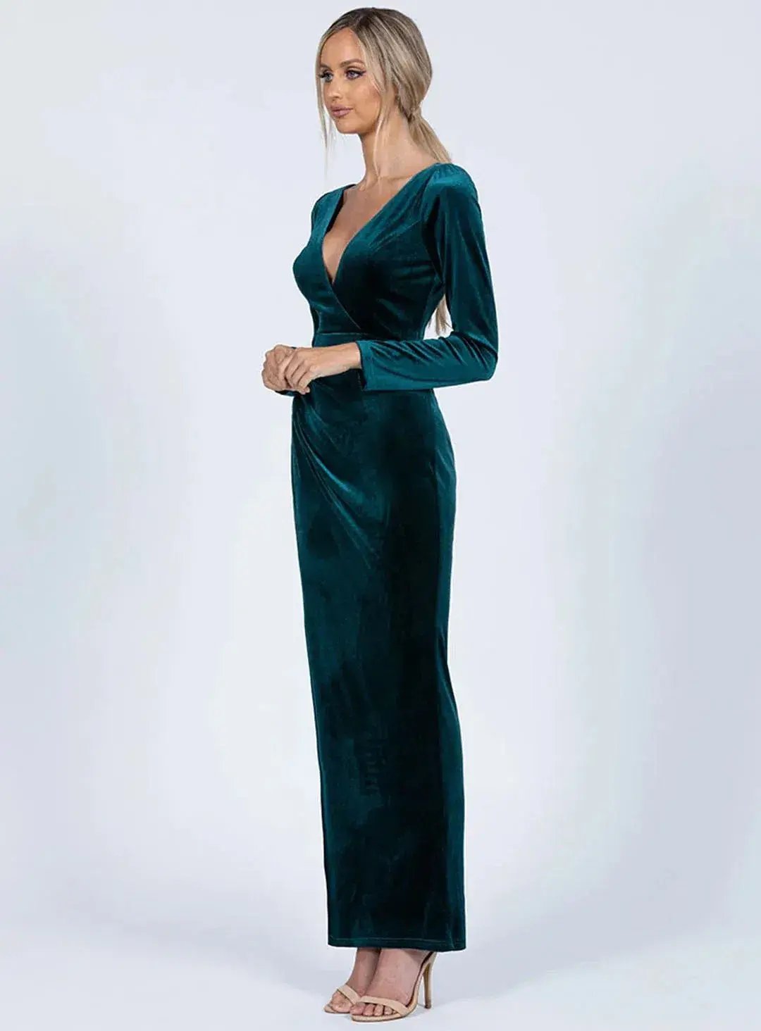 Bariano Isla Sleeve Maxi Dress in Velvet Jade Size 10 photo 2