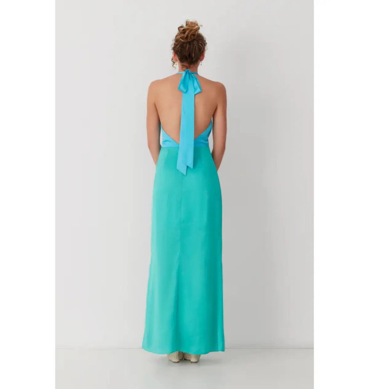 The Wolf Gang Oahu Slip Dress In Aquamarine Size AU 10 photo 3