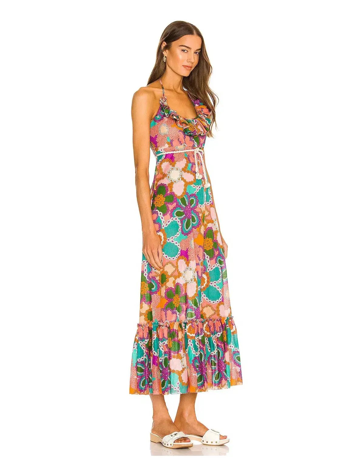 Zimmermann Lola Frill Picnic Dress Purple Floral Size 1 / Au 10 photo 2
