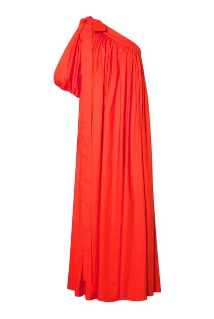 Oroton One Shoulder Bow Maxi Dress True Red 14 photo 7