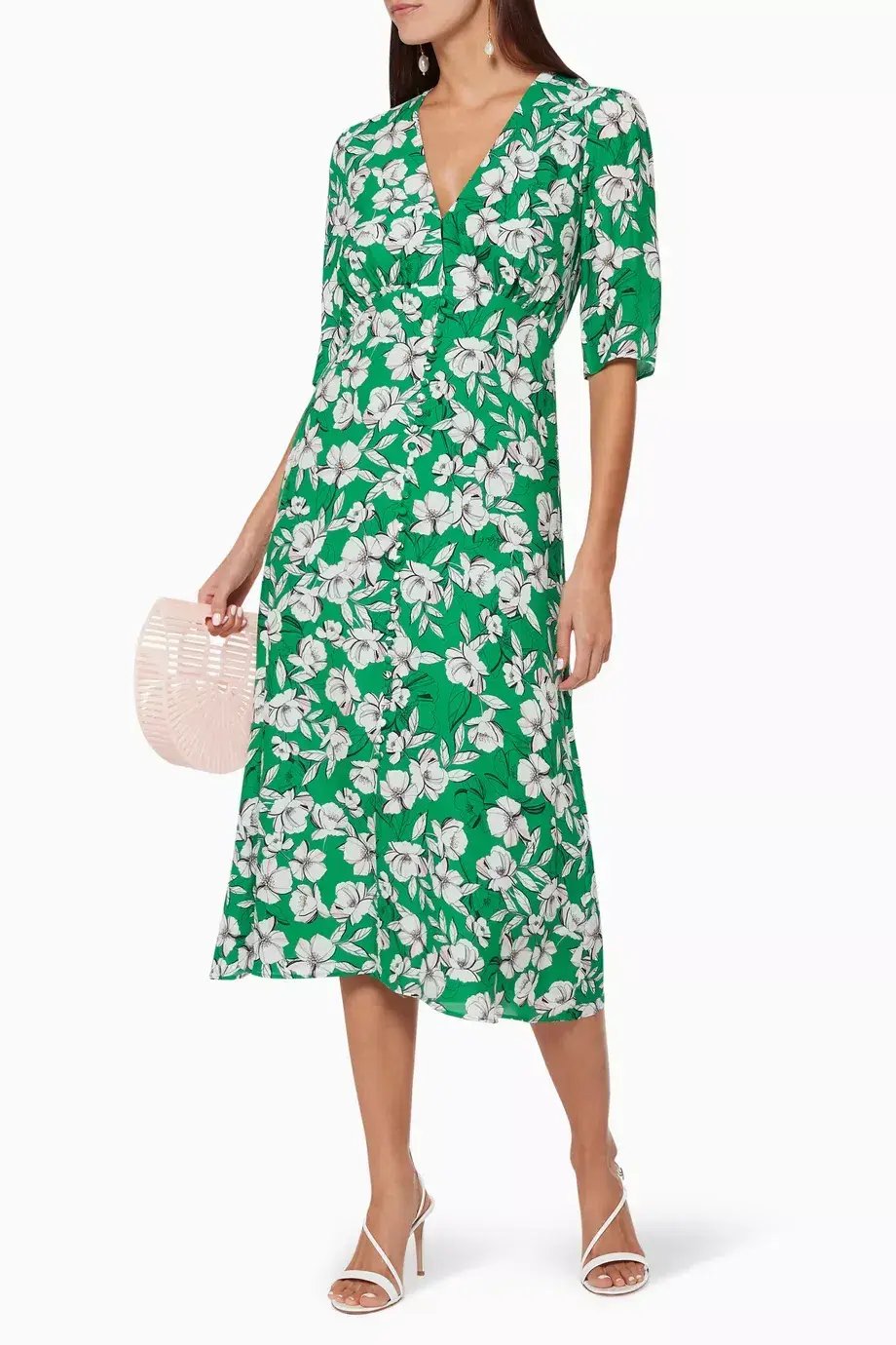 La Maison Talulah That Forever Feeling Midi Dress Green Floral Size 8 photo 6