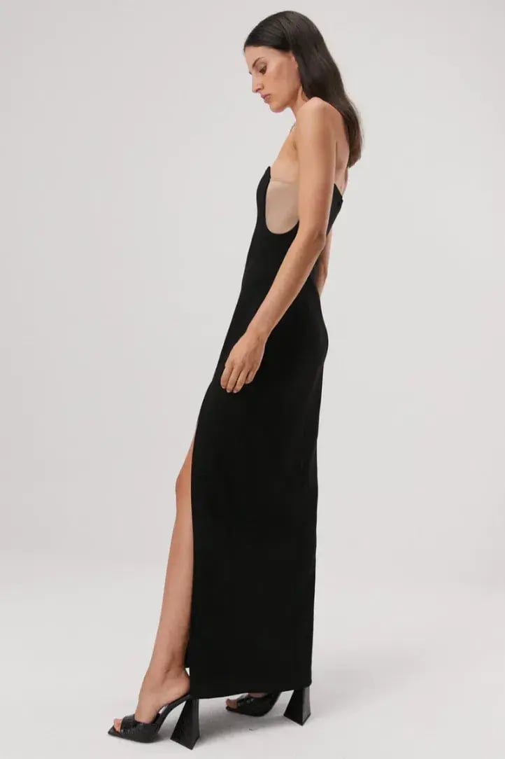 MISHA Ensley Strapless Gown Black Size 12 photo 2