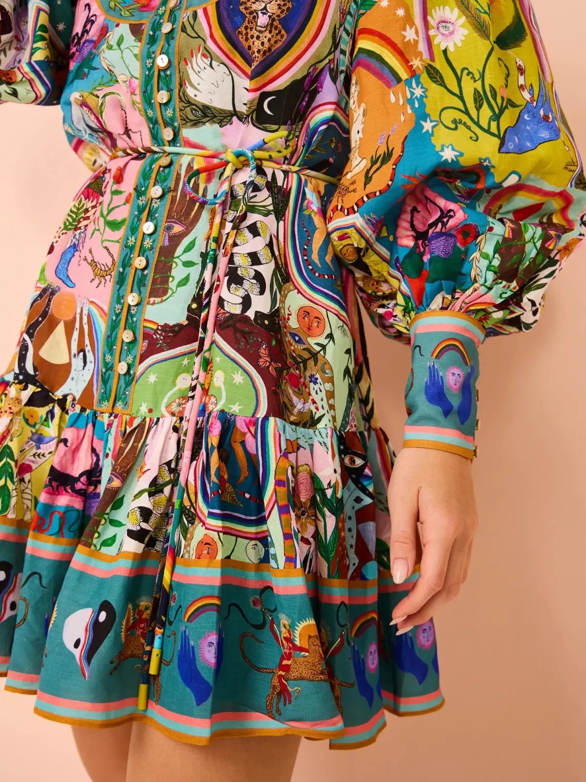Alemais Evergreen Mini Dress Multi Size 8 photo 6