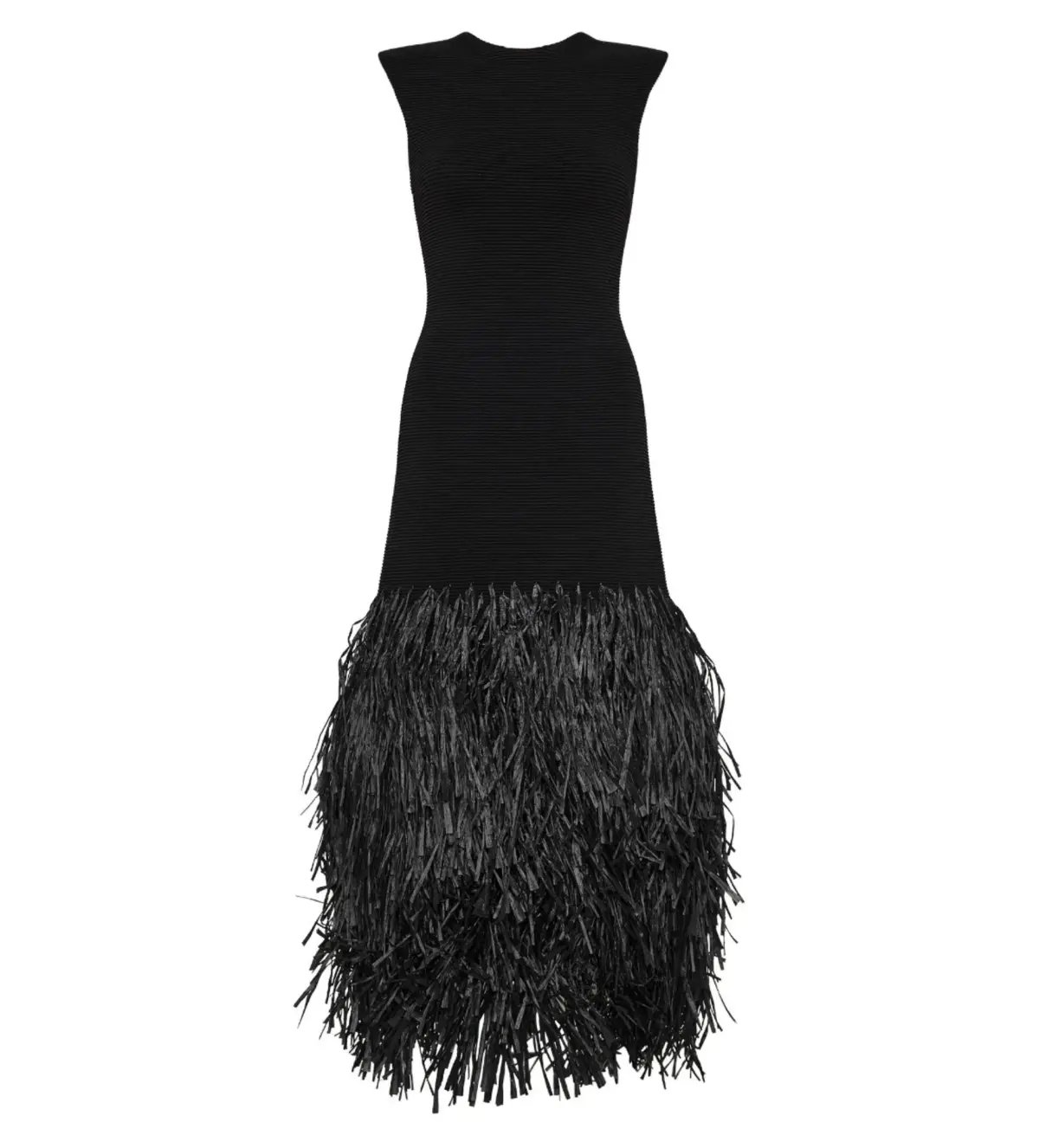 Aje Rushes Rafia Knit Midi Dress Black Size 4 photo 8