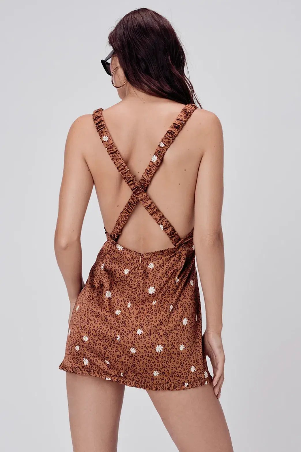 For Love and Lemons Tawney Mini Dress Brown Size 6 photo 3