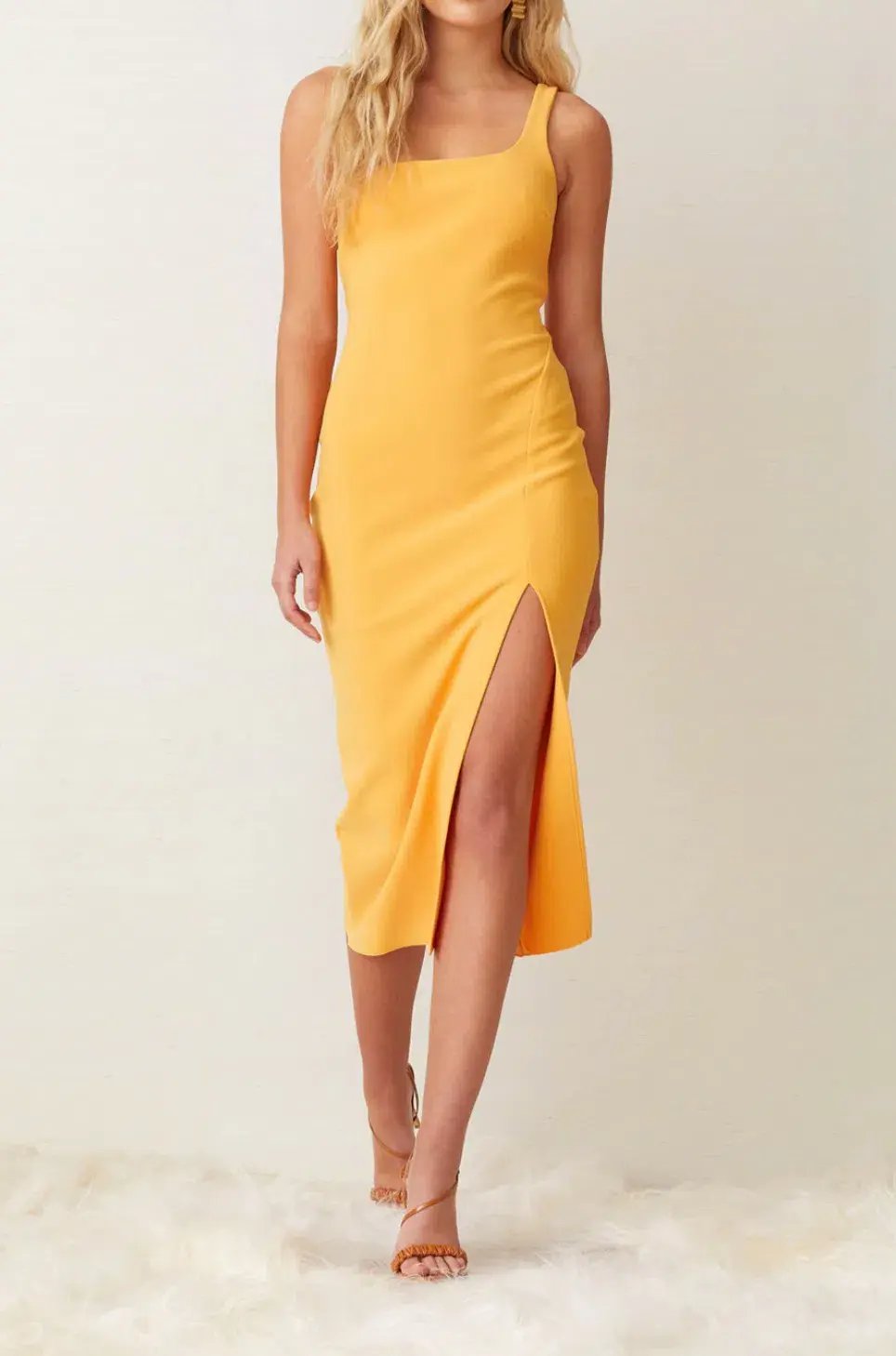 Bec & Bridge Ariel Midi Dress in Mango Orange Size 12 photo 2