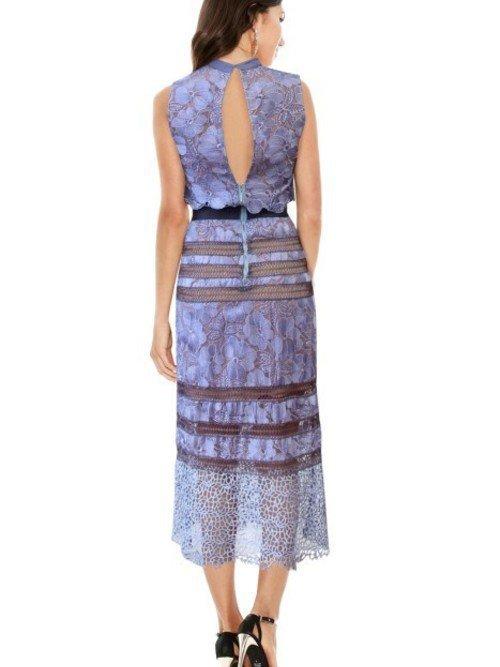 Bronx and Banco Lilac Tuscany Lace Midi Dress photo 2