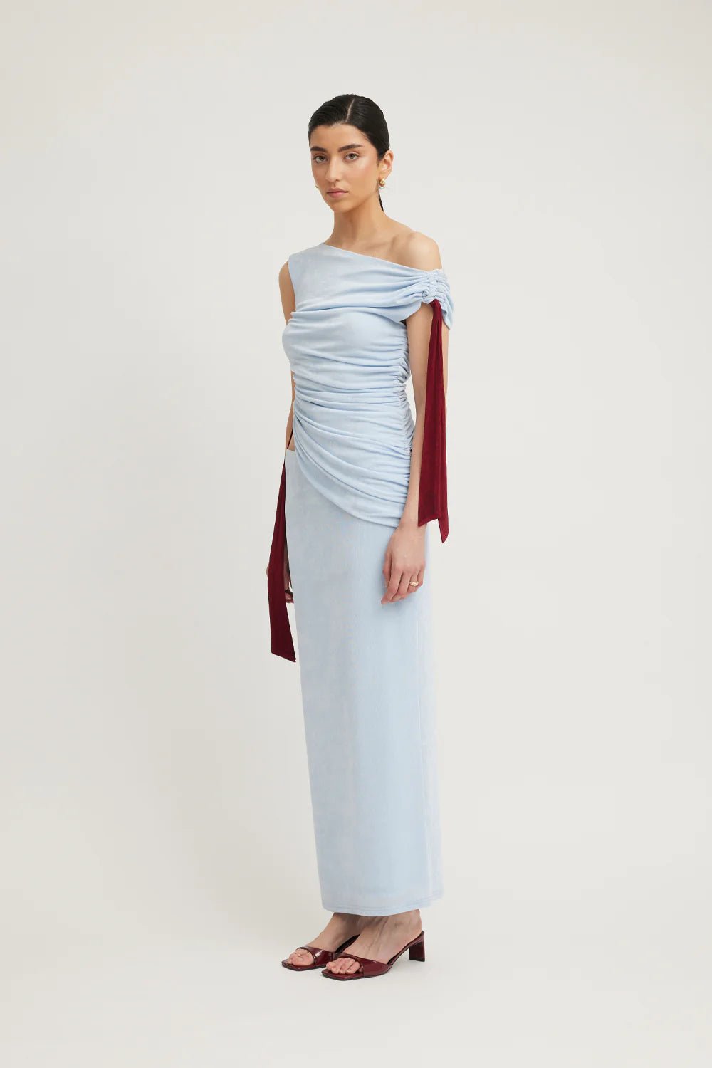 TOJHÀ KALILAH DRESS - SKY/MERLOT photo 3