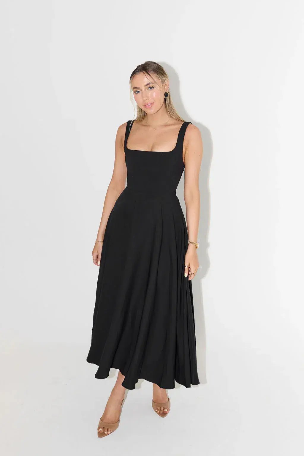 Odd Muse The Ultimate Muse High Waist Square Neck Midi Dress Black Size L / AU 12 photo 3