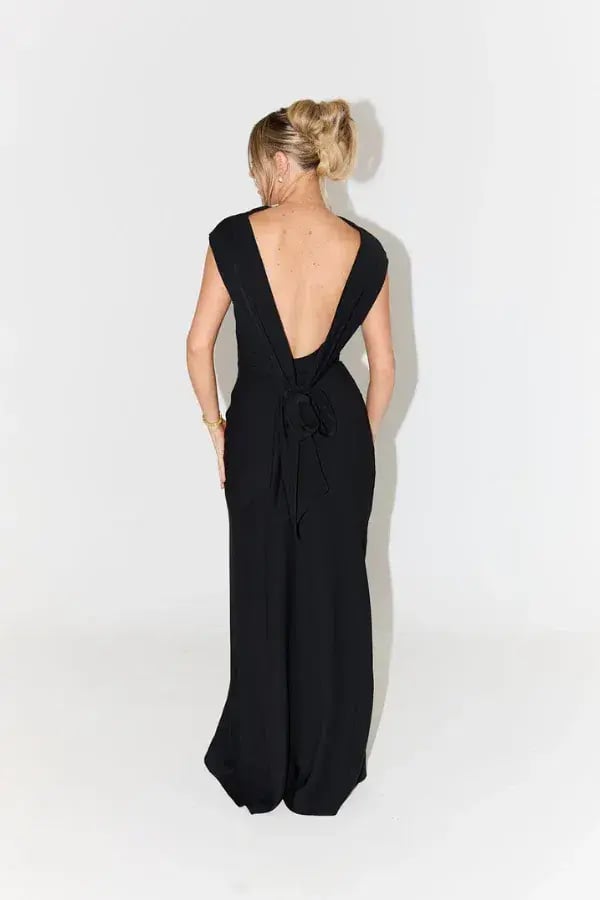 Odd Muse The Ultimate Muse Drape Back Maxi Dress Black Size AU 8 photo 3