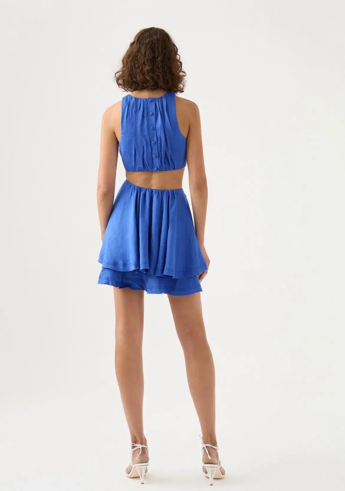 Aje Holt Cut Out Ring Mini Dress Blue Size 8 photo 3