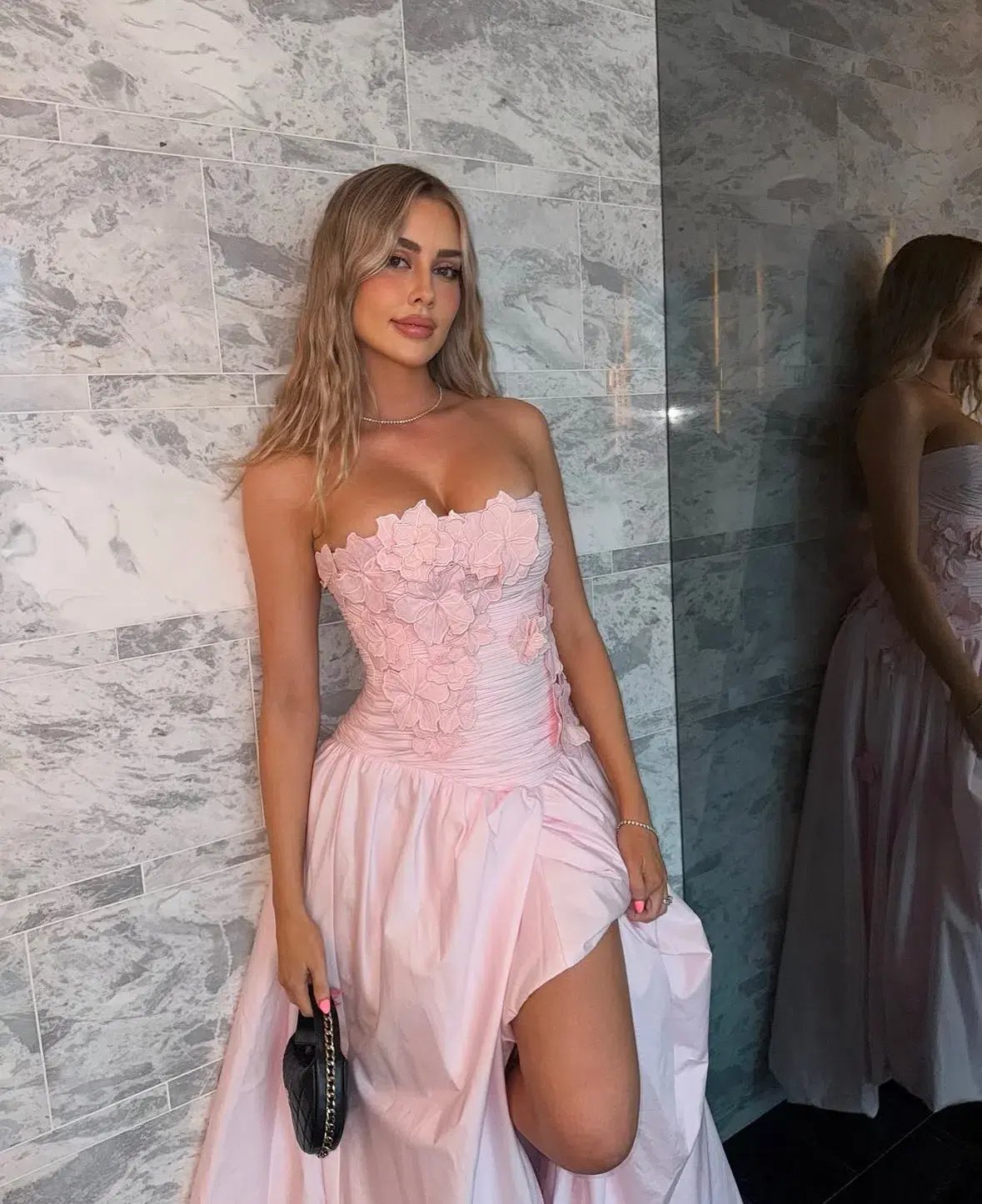 Aje Splendour Flower Gown Pastel Pink Size AU 8 photo 3