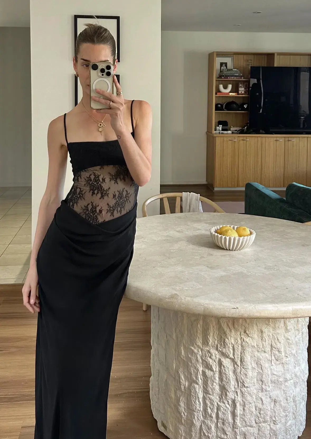 Benni Gabriel Maxi Dress Black Size 6 photo 3