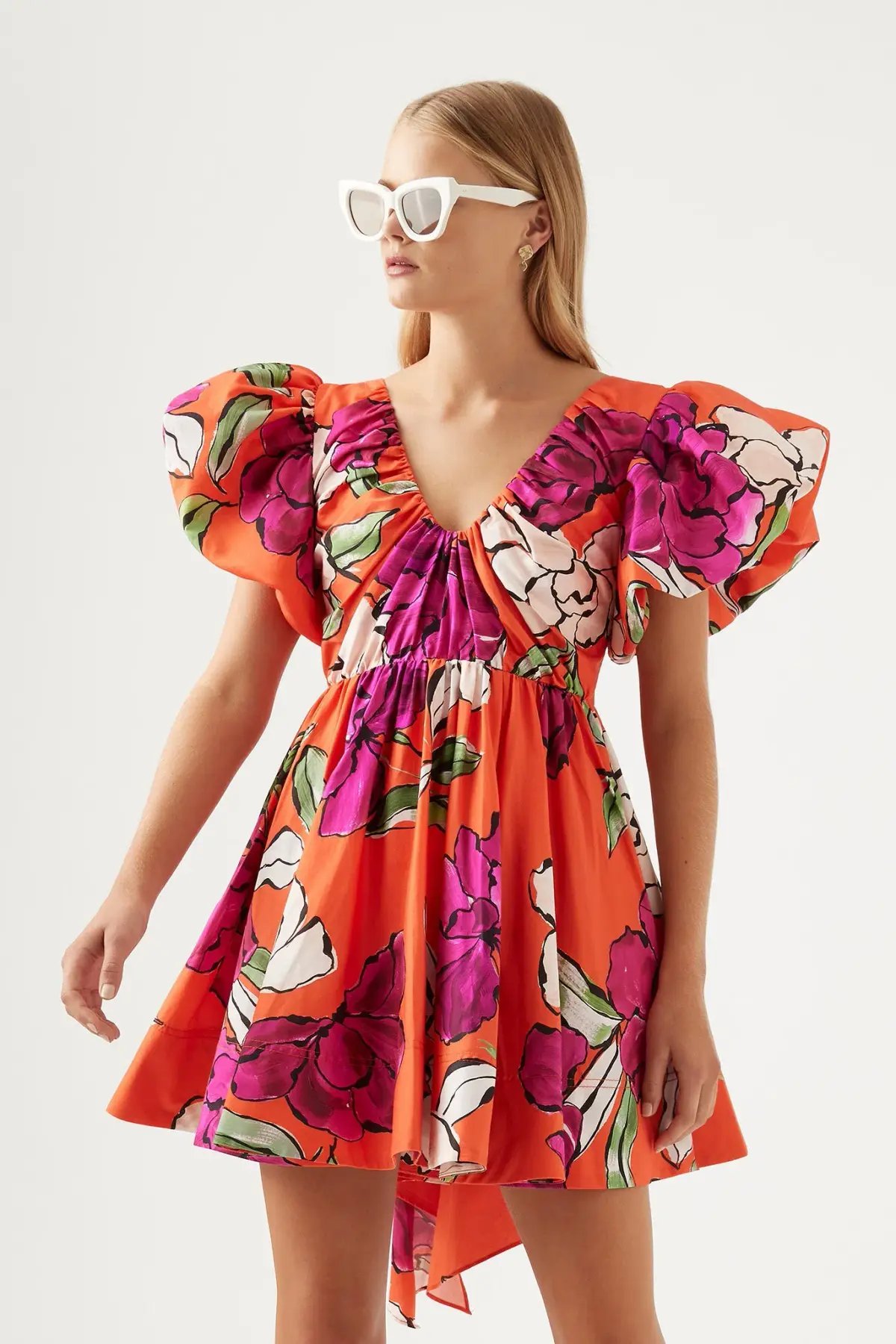 Aje Gretta Bow Back Mini Dress Floral Size 6 / XS photo 2