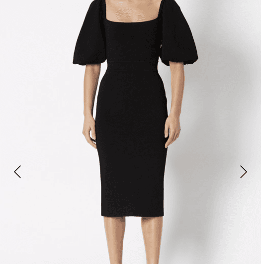 Scanlan Theodore Crepe Knit Coupe SLV Dress Black Size 8 photo 4