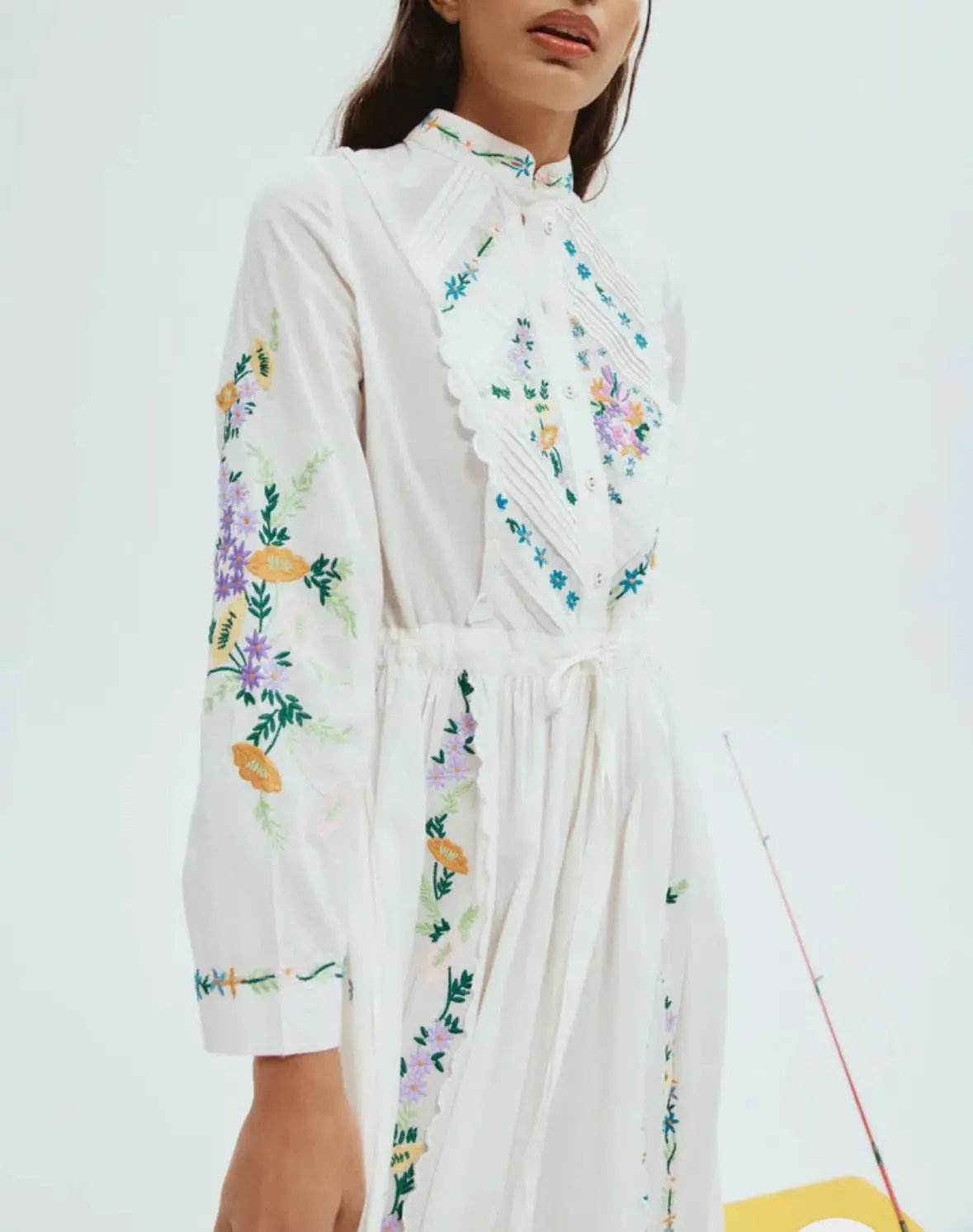 Alemais Willa Embroidered Shirtdress White Size 14 photo 3