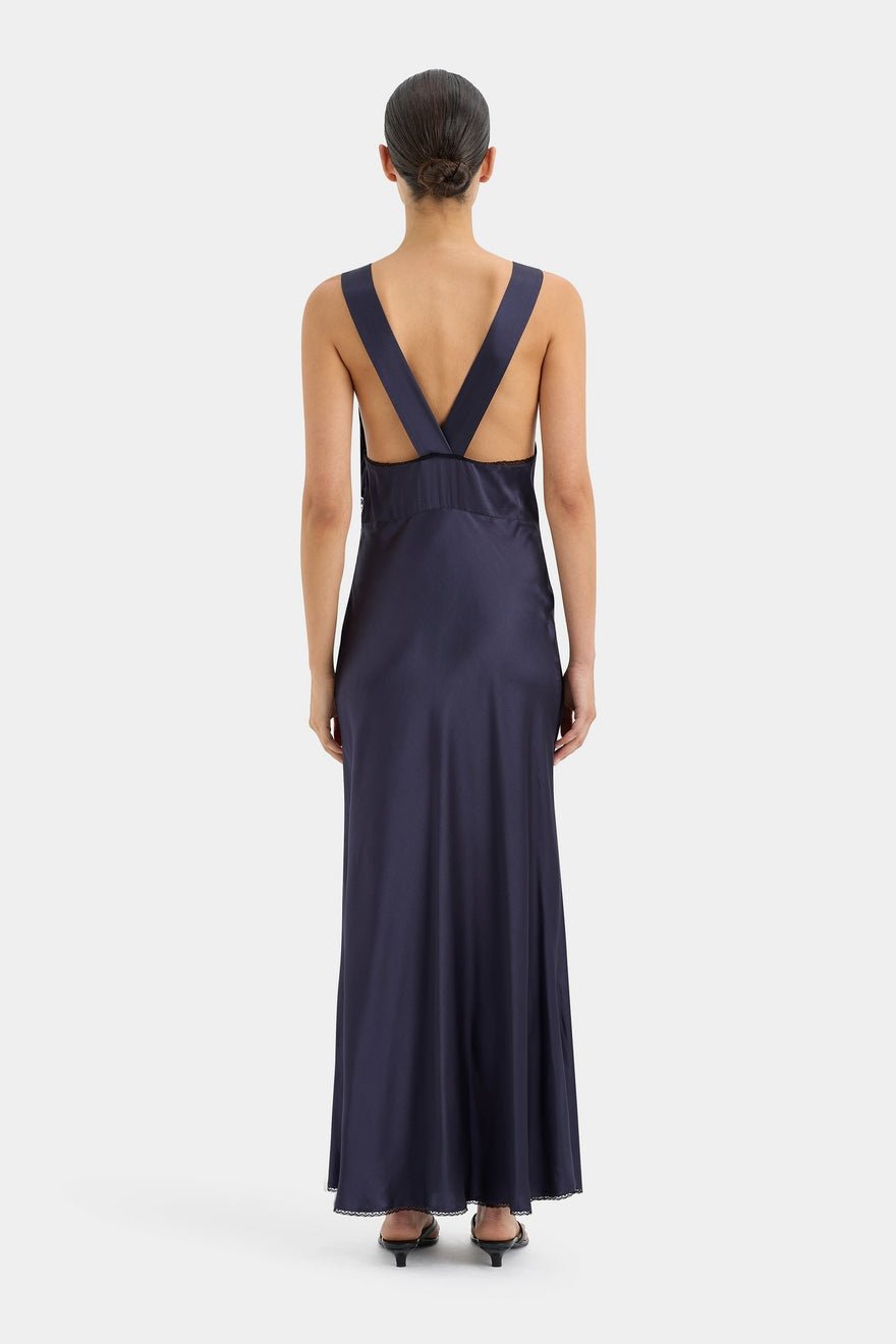 Sir The Label Aries Cut Gown Navy photo 3
