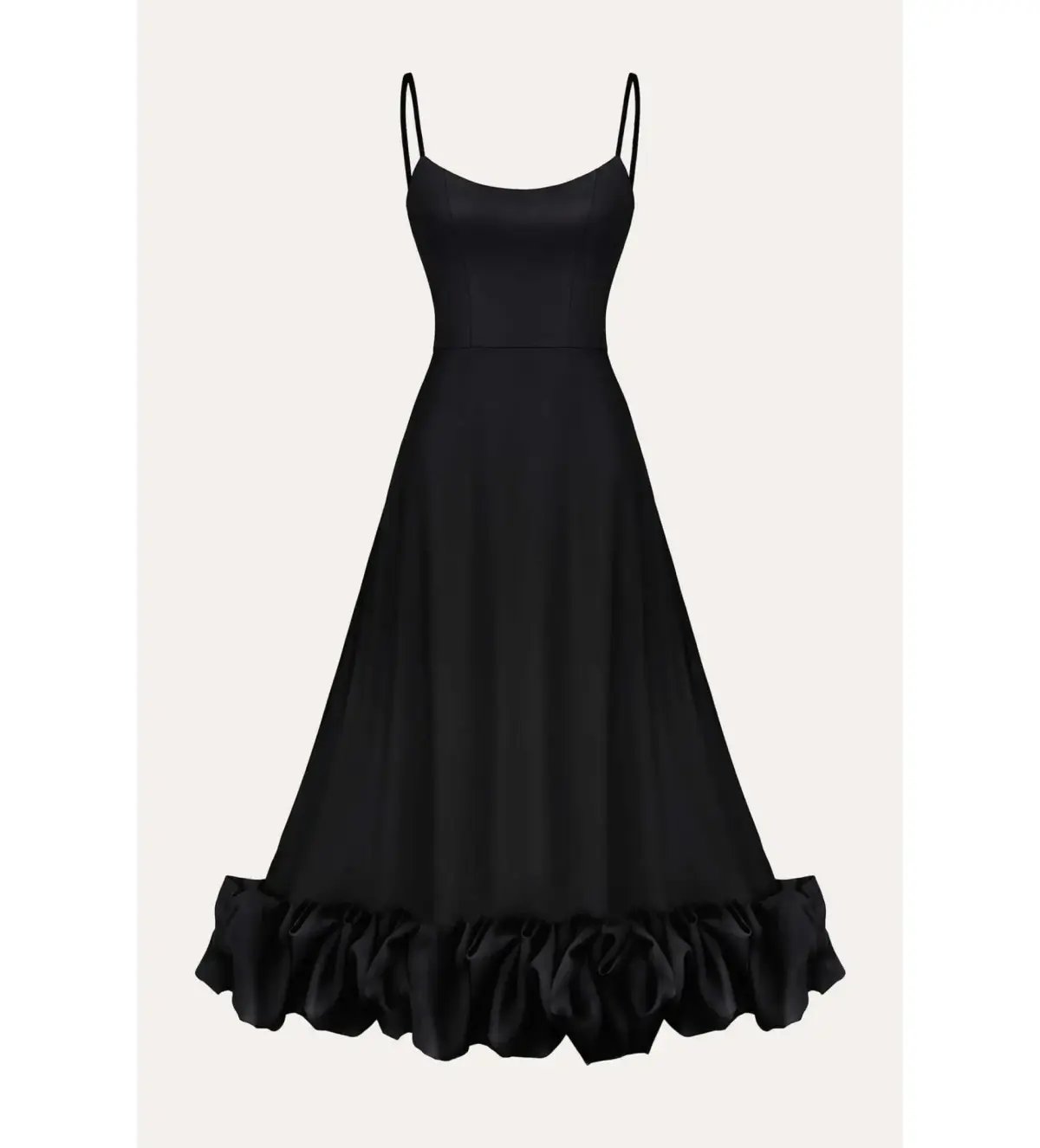 Post Meridiem Flounce Bustier Midi Dress in Deep Black Size XS / AU 6 photo 4