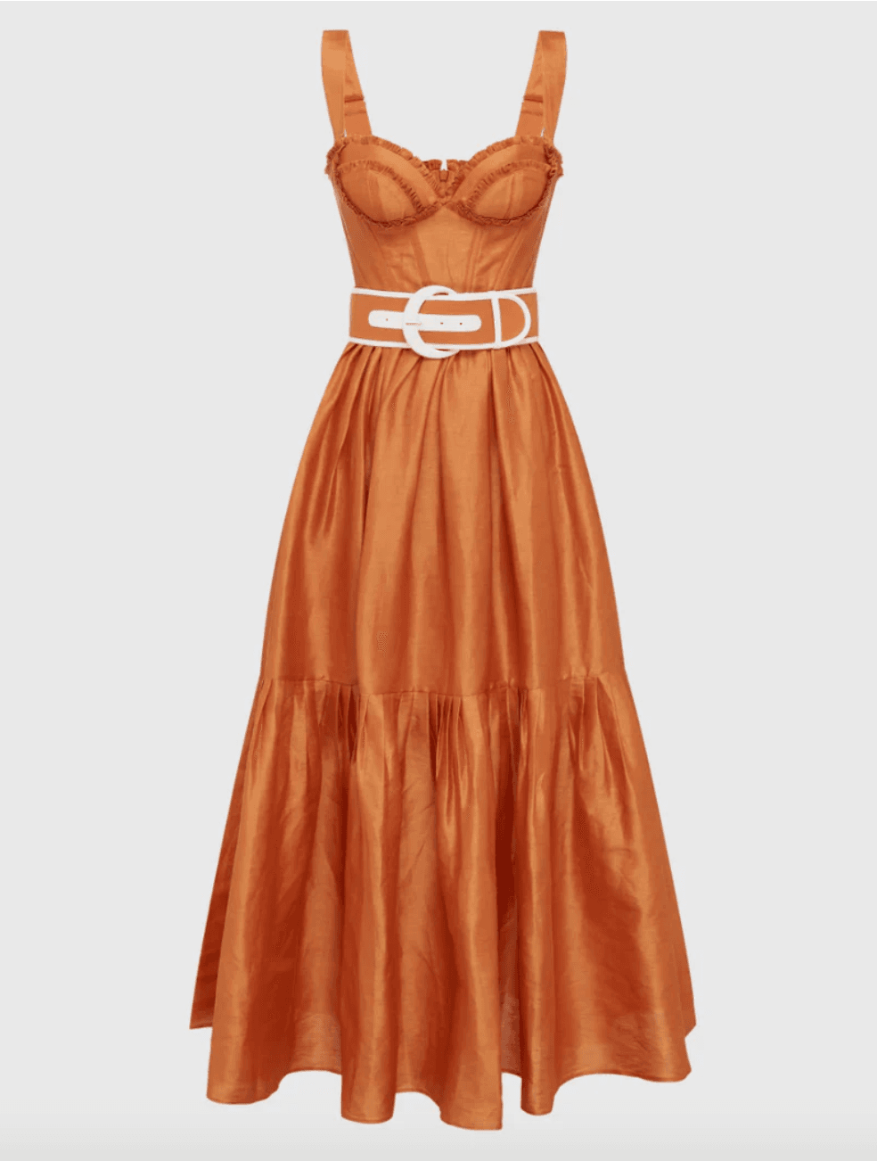 Leo Lin The Suffolk Bustier Dress Cinnamon Orange Size AU 8 photo 4