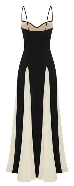 Arcina Ori Paloma Maxi Dress Black & Cream Size M/10 photo 5