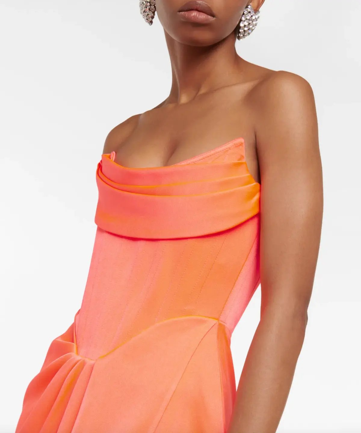 Alex Perry Harland Satin Crepe Dress Coral Size 8 photo 2