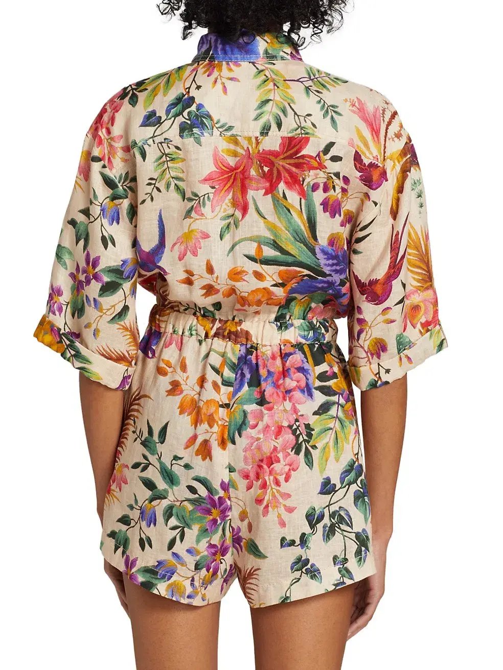 Zimmermann Tropicana Utility Playsuit in Cream Floral size 1 / Au 10 photo 4