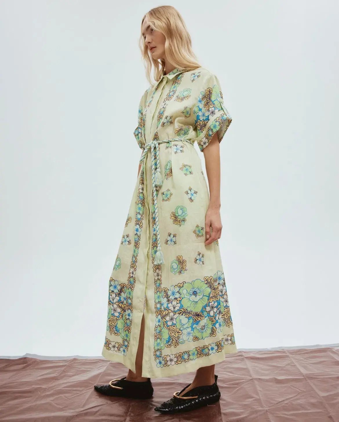 Alemais Velma Shirtdress Green Floral Size 8 photo 2