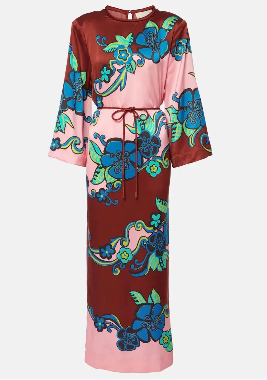 Alémais Azalea Exclusive Silk Midi Dress Pink Floral Size AU 16 photo 2
