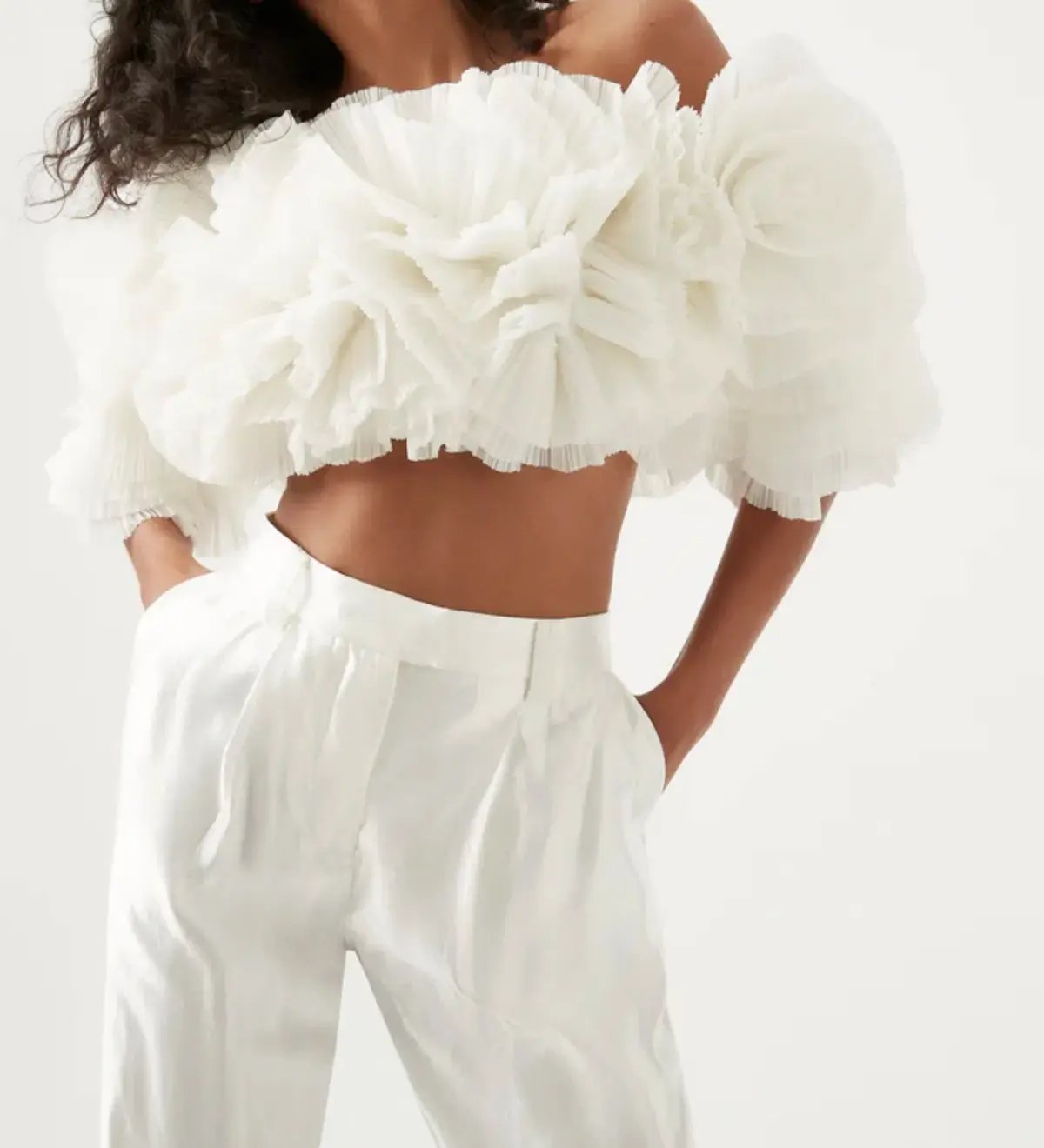 Aje Expressive Pleated Top Ivory Size 12 photo 3