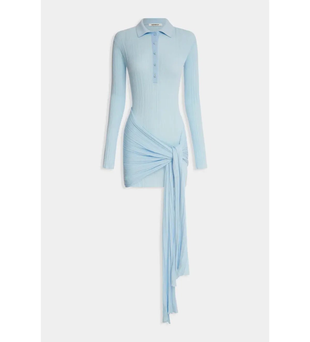 Venroy Collared Knit Mini Dress Powder Blue Size S/AU 8 photo 7