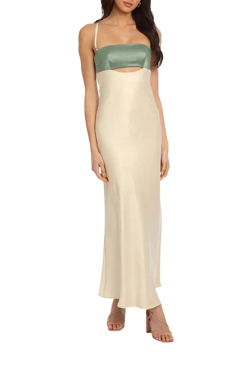Bec & Bridge Carrie Maxi Dress Cream/Green Size 8 photo 2