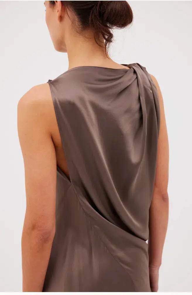 Bianca Spender Bronze Silk Roma Gown Size AU 12 photo 3