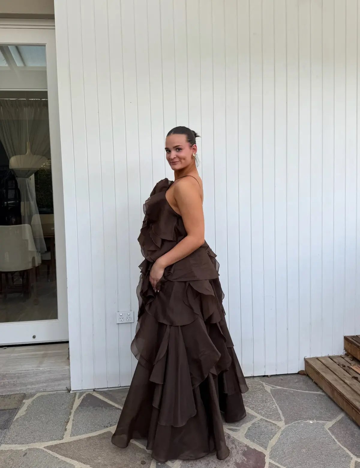 Aje Pandorea Layered Maxi Dress in brown size 10 (fits a 10-14) photo 2
