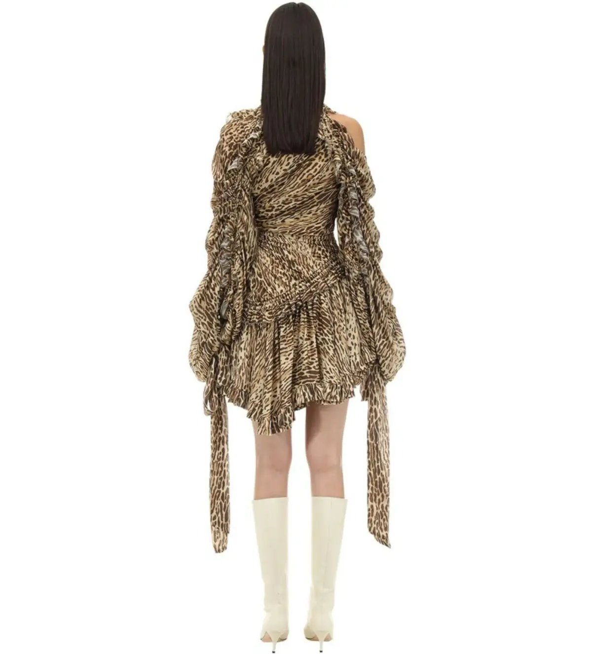 Zimmermann Espionage Drawn Mini Dress Leopard Print Size 0 / AU 8 photo 2