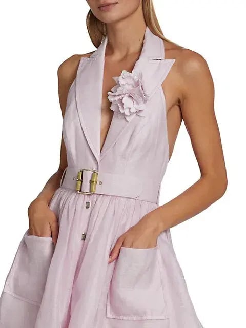 Zimmermann High Tide Tuxedo Mini Dress in Lilac Size 2 /AU 12 photo 2