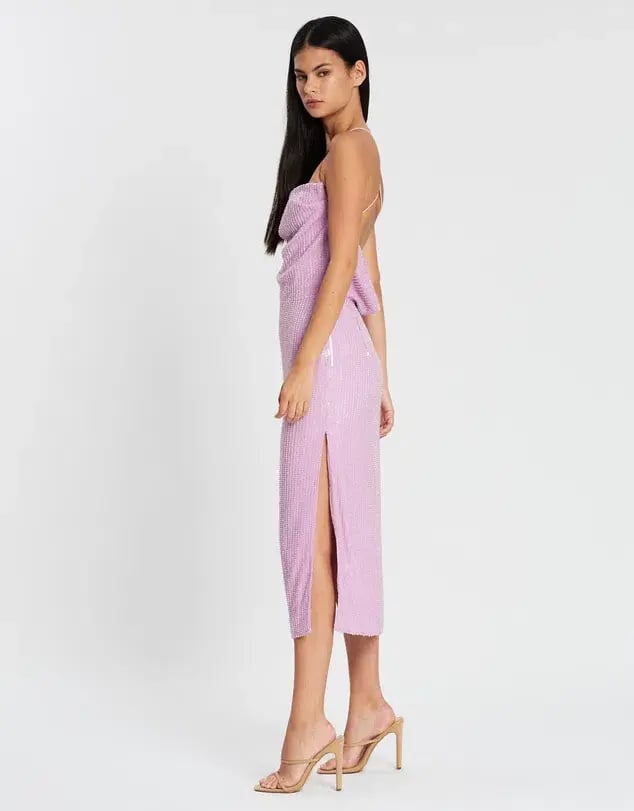 Misha Devon Dress in Lilac Sequin Size 8 photo 3