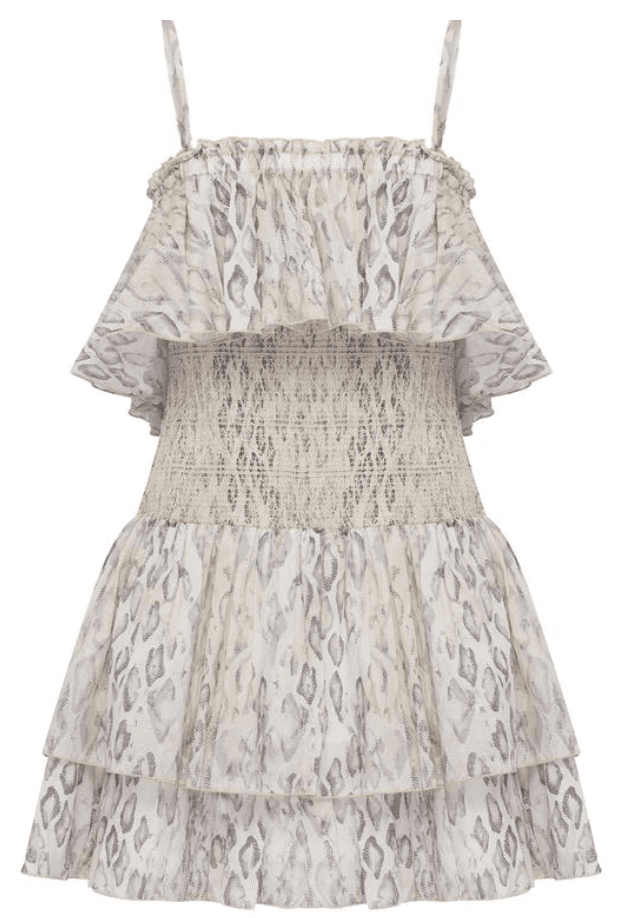 Aje Esme Smocked Mini Dress White Size 6 photo 4
