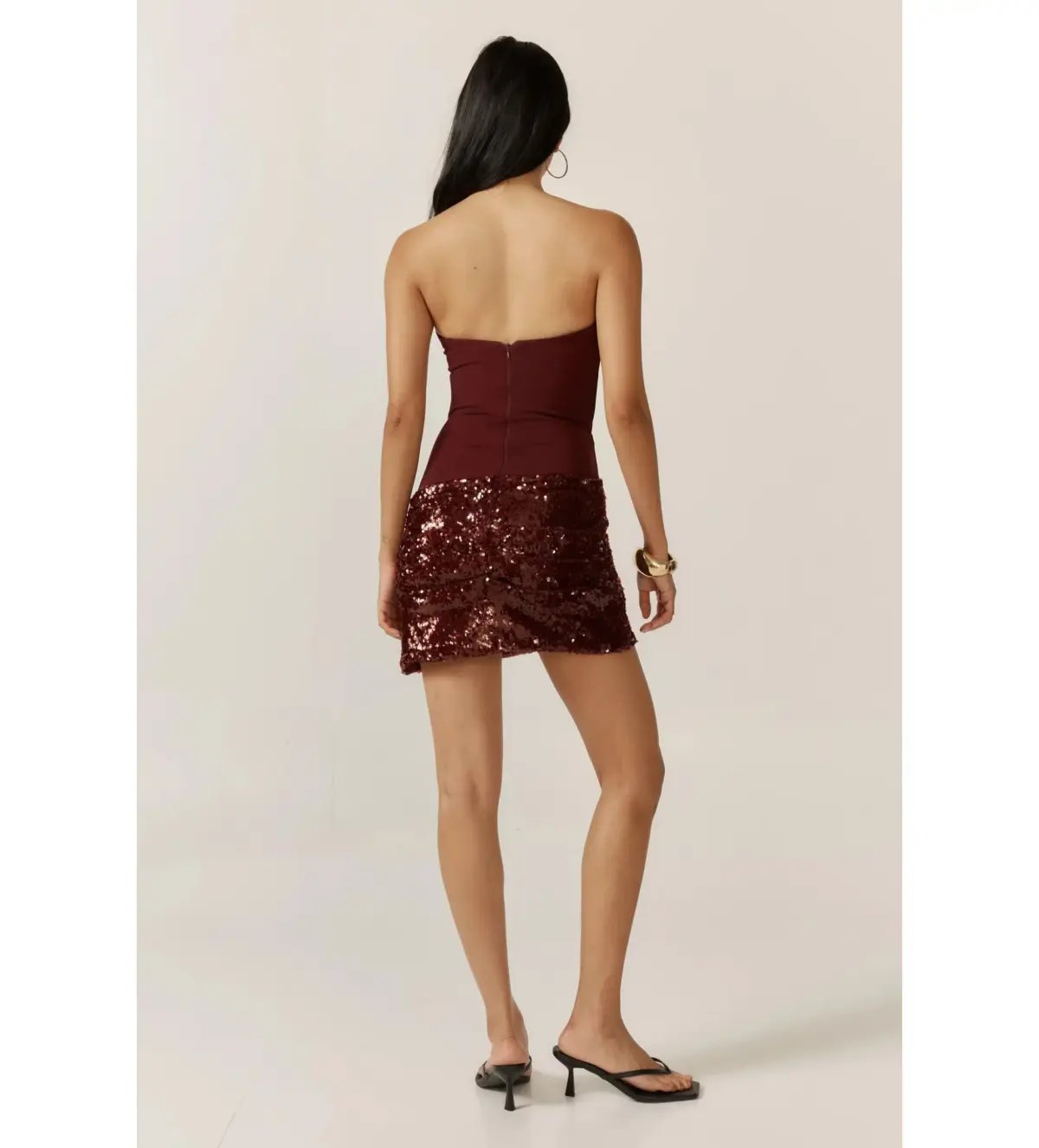Ance Gria Anastasia Mini Dress Burgundy Size AU 8 photo 4