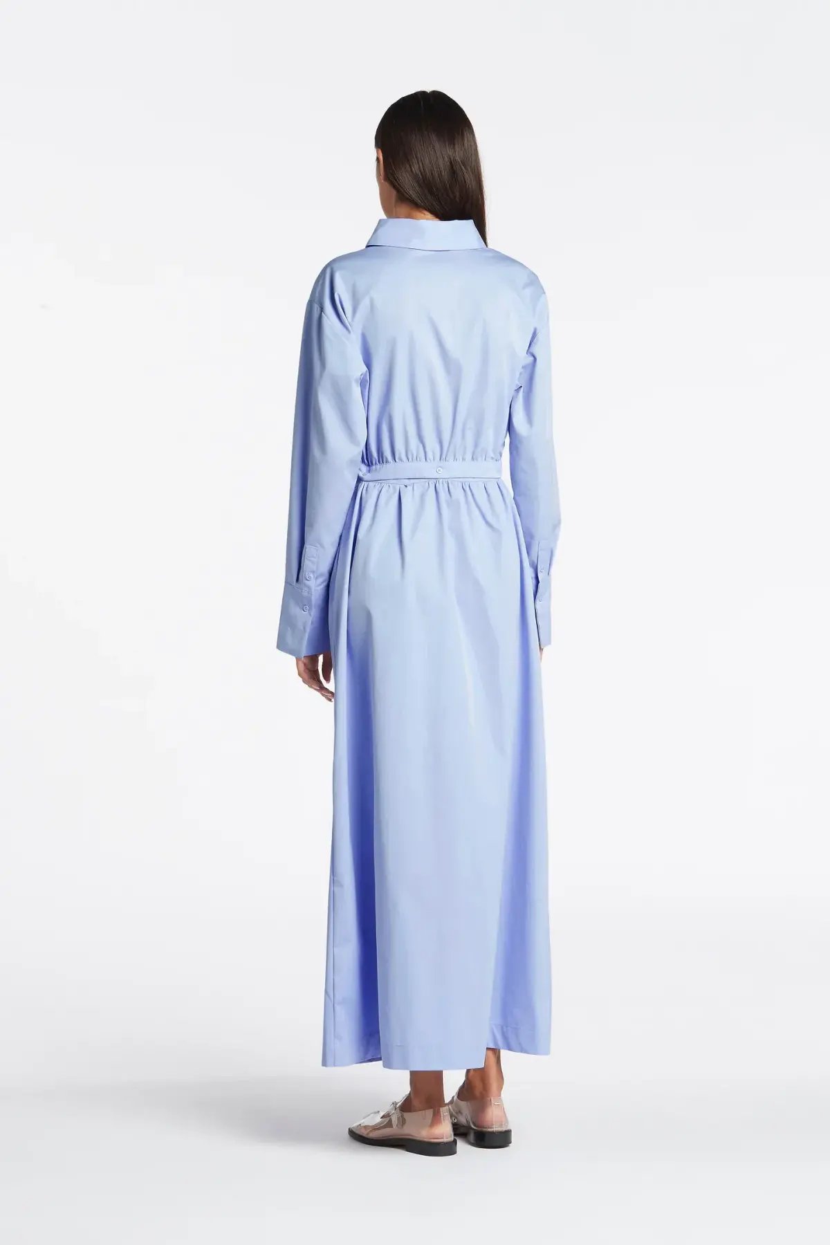 Sir the Label Ilkin Deconstructed Shirt Dress Blue Size 8 photo 3