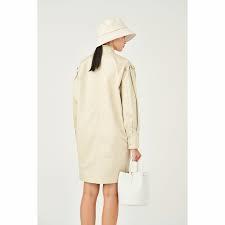 Oroton Cotton Linen Full Sleeve Tunic Dress Cream Size 8 photo 4