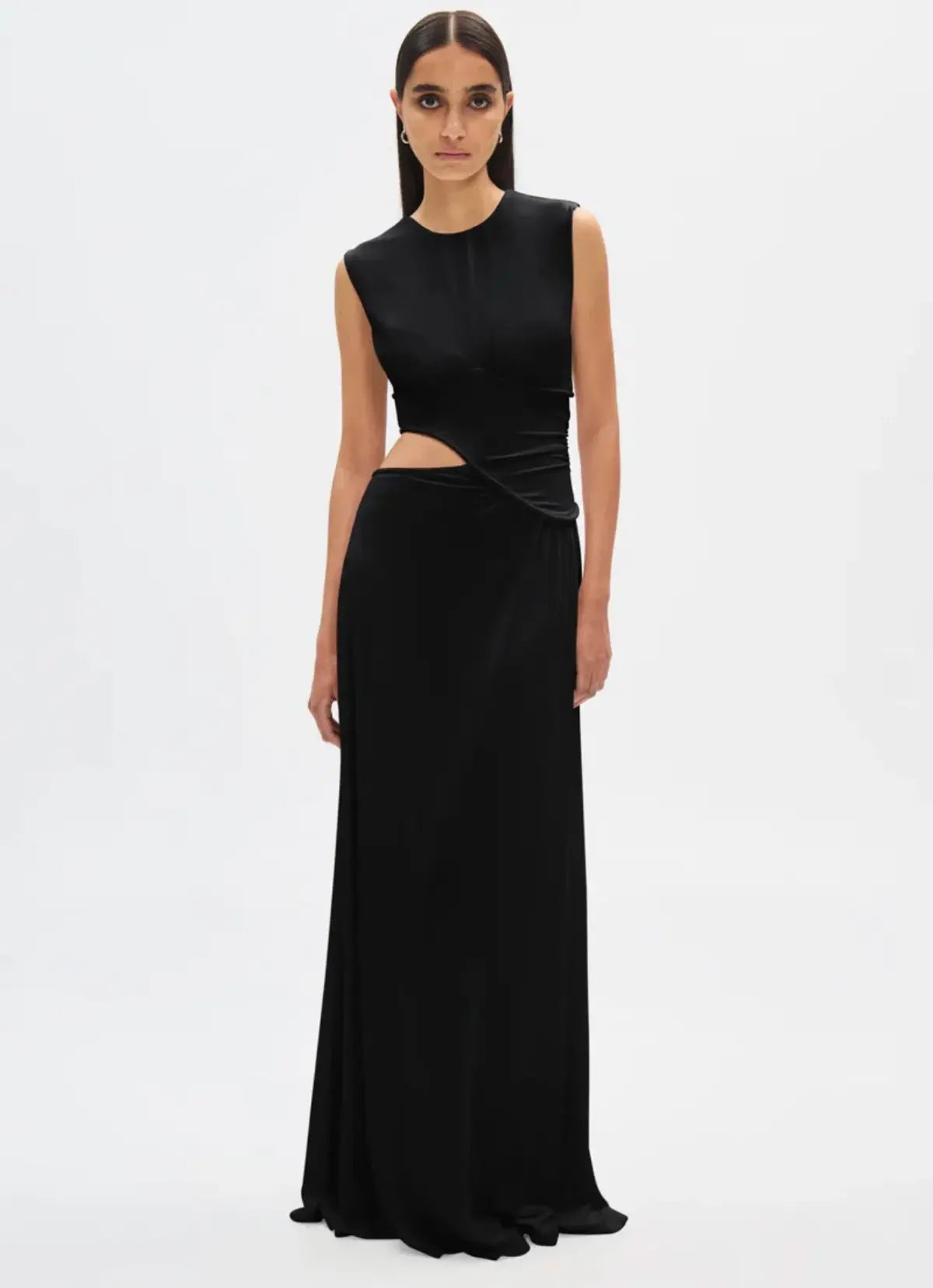 MISHA The Sierra Cupro Dress Black Size 6 photo 4