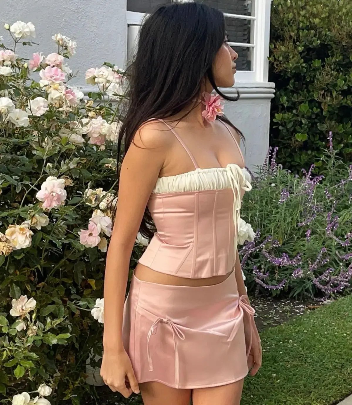With Jean Sylvie Corset Top & Serena Mini Skirt Set Pink Size XS / AU 6 photo 2