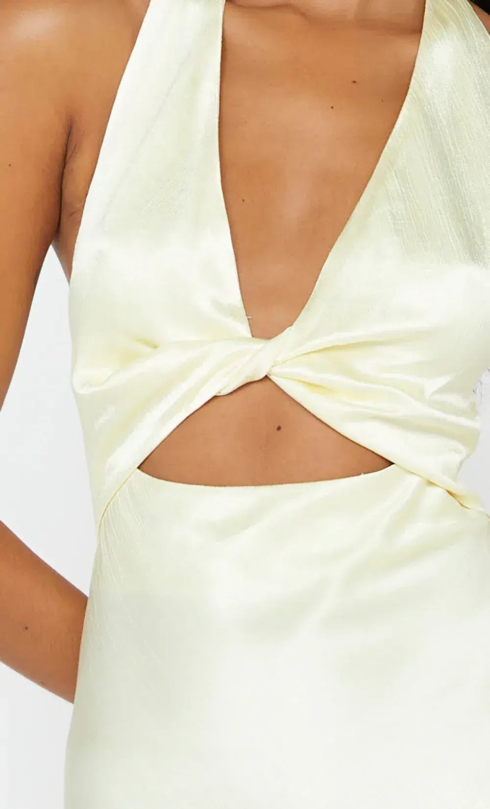 Bec + Bridge Sabia Twist Maxi Dress Ice Yellow Size 14 photo 2