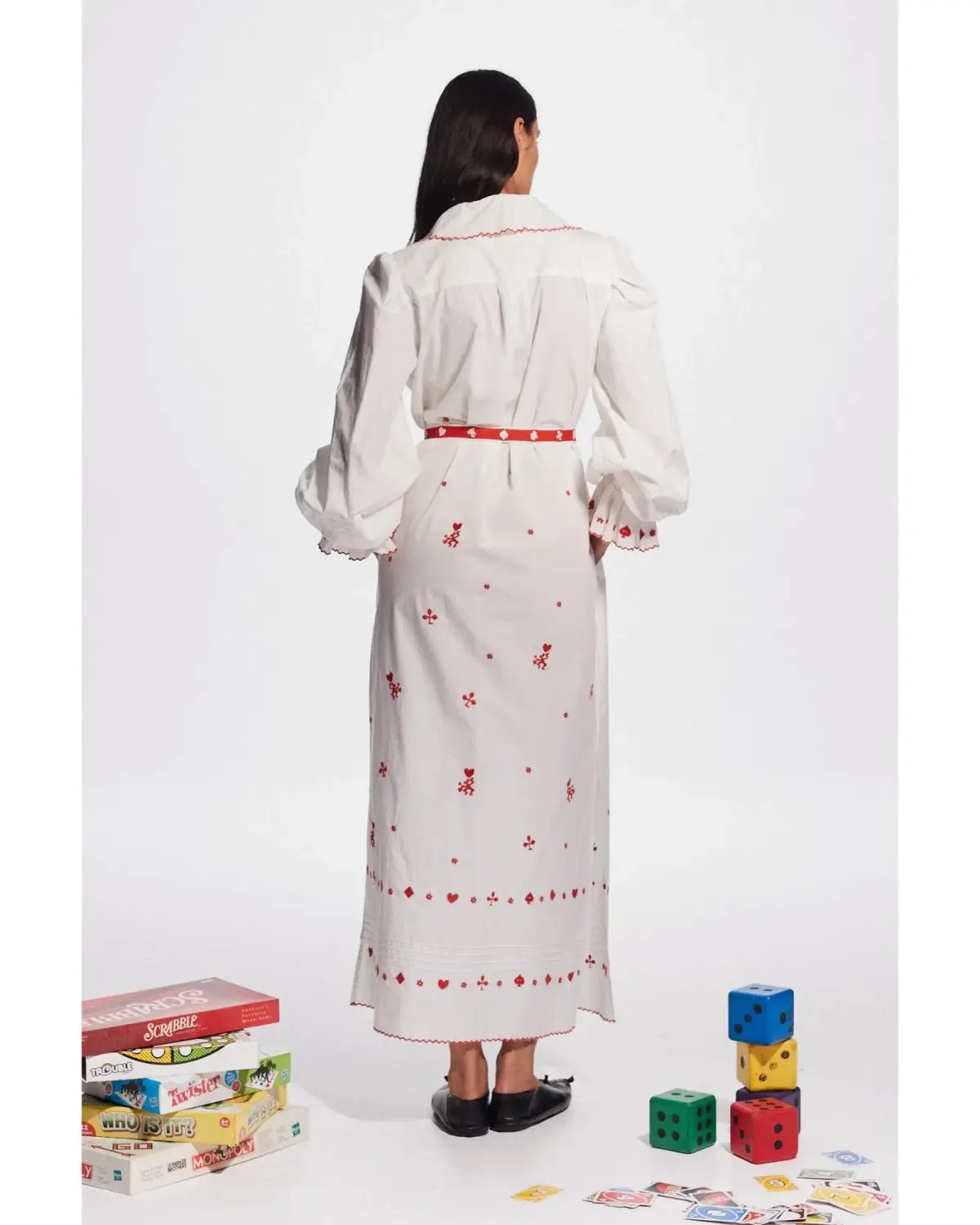 Alemais Hearts Embroidered Midi Dress Print Size AU 16 photo 3