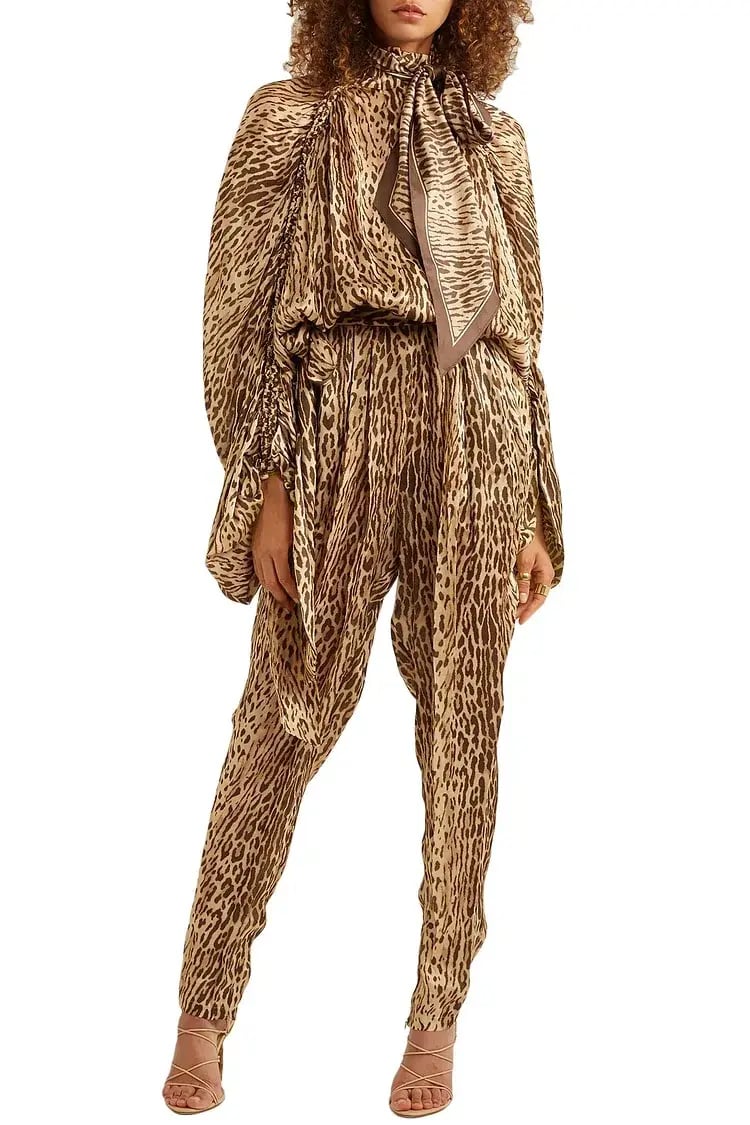 Zimmermann Espionage Tie Neck Leopard Jumpsuit Animal Print Size 0 / AU 8 photo 5