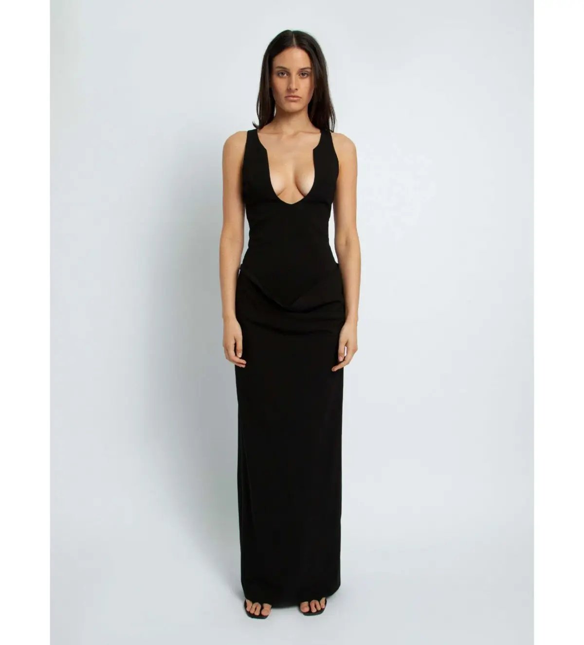Christopher Esber Archer Column Cowl Dress Black Size 6 photo 2