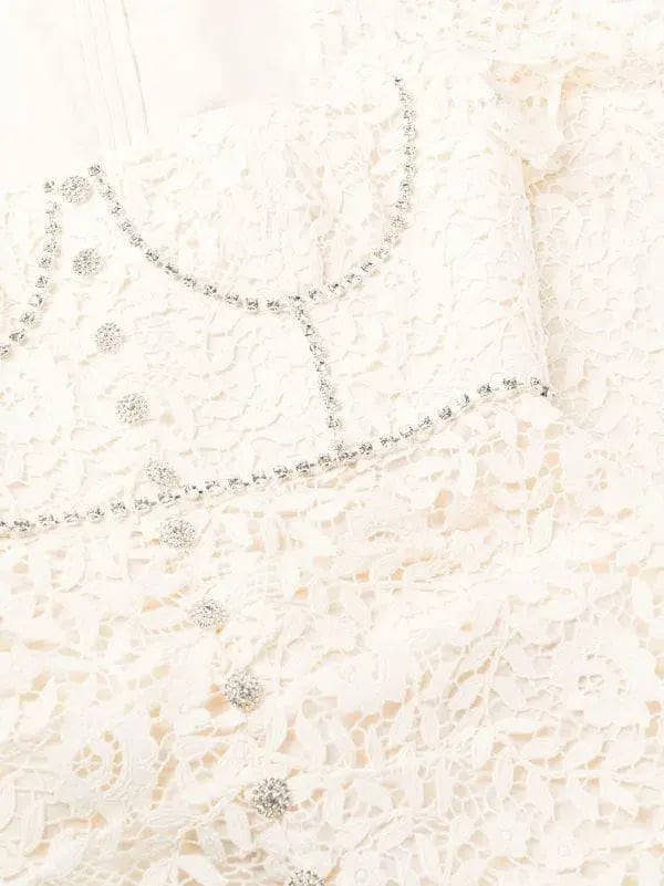 Cream Rose Lace Midi Dress photo 4