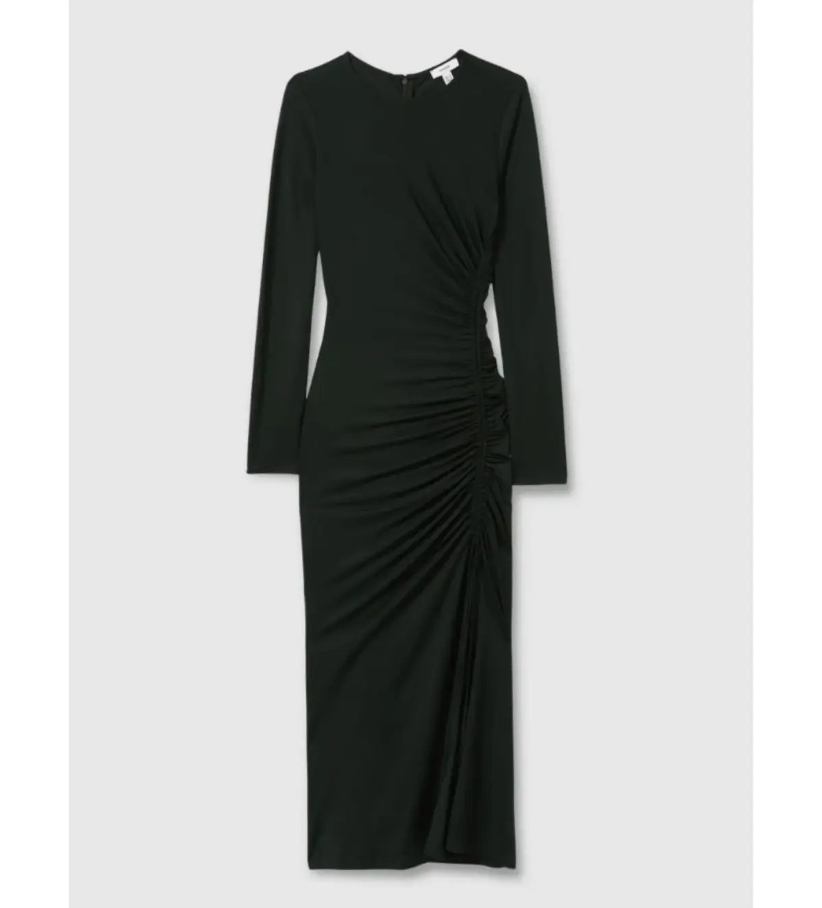 Reiss Rosie Jersey Ruched Midi Dress Dark Green Size 14/XL photo 5