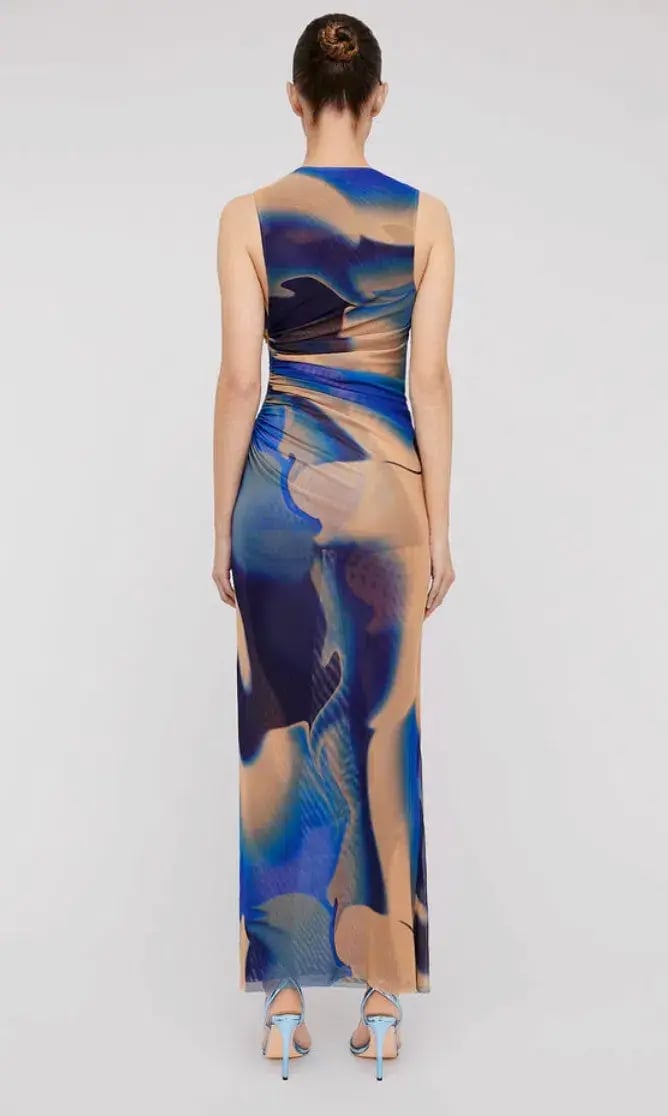 Scanlan Theodore Italian Watercolour Print Dress Blue Size 10 photo 3
