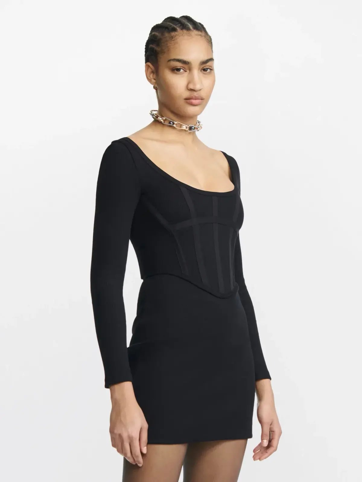 Dion Lee Rib Corset Mini Dress Black Size AU 10 photo 3